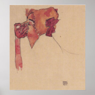 Poster Schiele - Gerti Avec Maille De Cheveux 1910