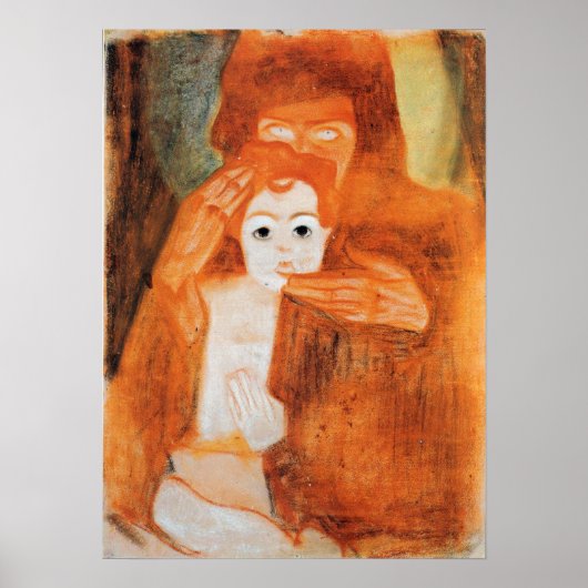 Poster Schiele - Madone avec enfant 1908 (Devant)