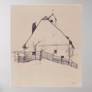 Poster Schiele - Maison à Tour avec Cloche 1912