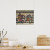 Poster Schiele - Maisons Colorées 1914 (Cuisine)