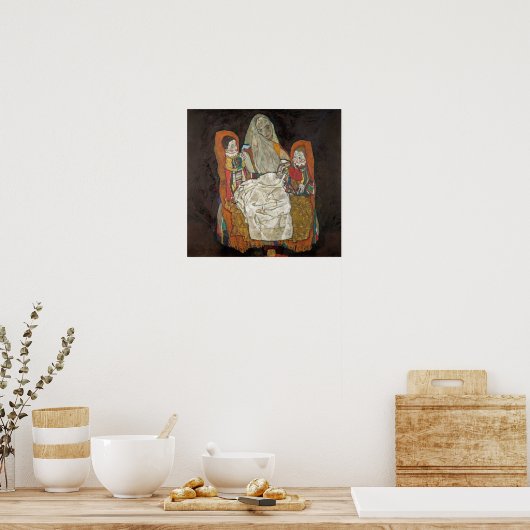 Poster Schiele - Mère Avec Deux Enfants (Cuisine)