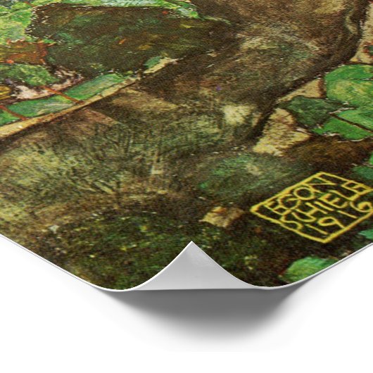 Poster Schiele - Paysage De Krumau (Coin)