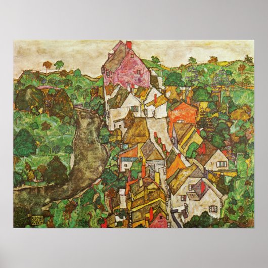 Poster Schiele - Paysage De Krumau (Devant)