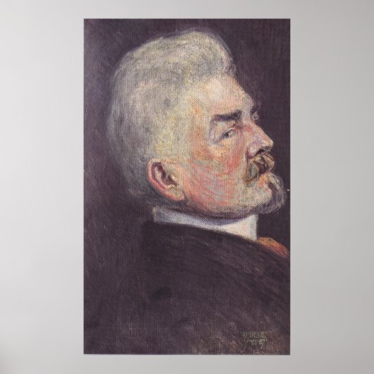 Poster Schiele - Portrait de Leopold Czihaczek de profil… (Devant)