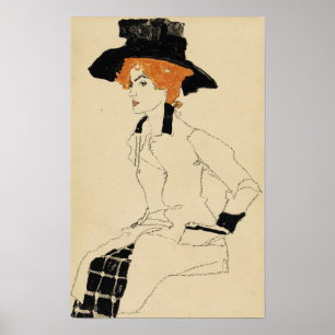 Poster Schiele - Portrait d'une femme