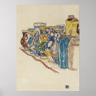 Poster Schiele - Pot de paysan peint 1918
