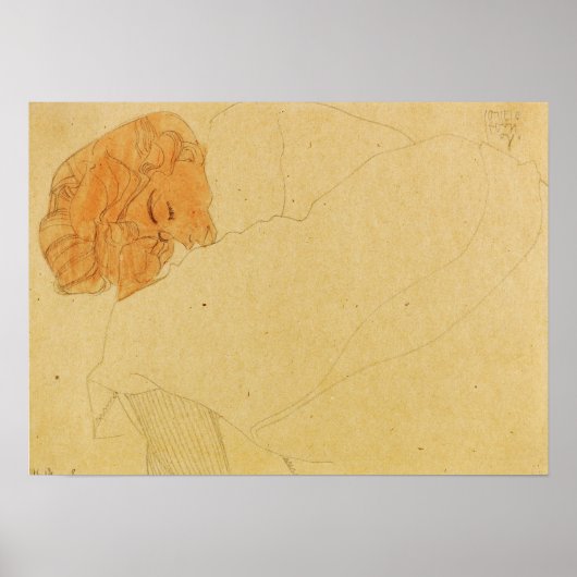 Poster Schiele - Sleeping Girl 1908 (Devant)