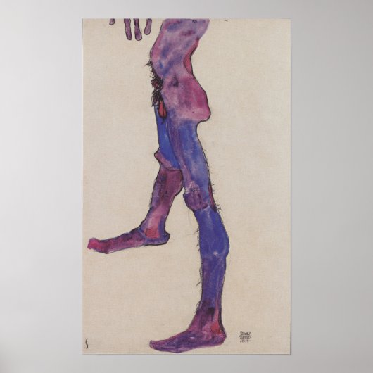 Poster Schiele - Torse abdominale masculine 1910 (Devant)