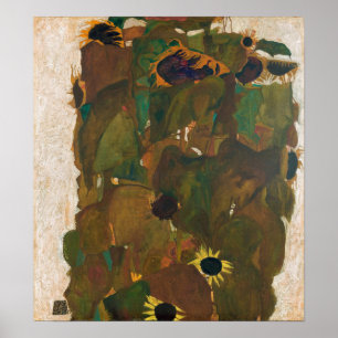 Poster Schiele - Tournesols