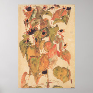 Poster Schiele - Tournesols 1911