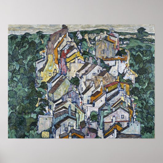 Poster Schiele - Ville Entre Verdure (La Vieille Ville) (Devant)