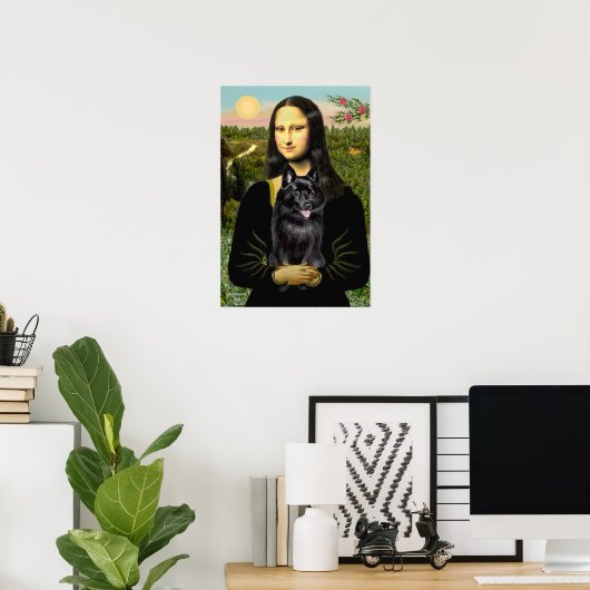 Poster Schipperke 7 - Mona Lisa (Bureau à domicile)