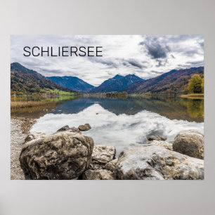 Poster Schliersee Bavière Lac Allemagne Panorama Souvenir