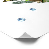 Poster Schmetterlinge mit Blätter, Regentropfen, Perlen (Coin)