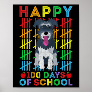 Poster Schnauzer Dog Étudiant Joyeux 100 Jours D'École