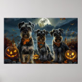Poster Schnauzer Halloween Éffrayant (Devant)
