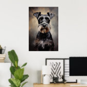 Poster Schnauzer miniature noir et argent (Bureau à domicile)