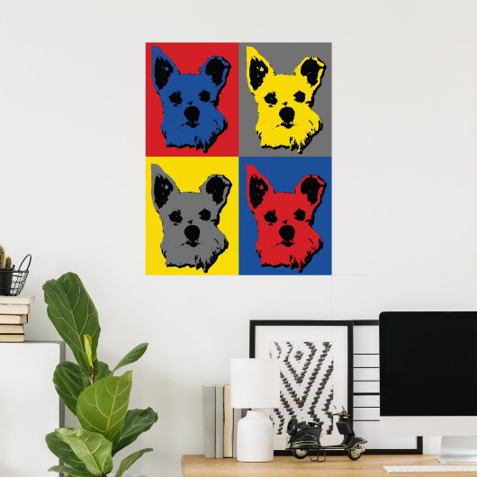 Poster Schnauzer pop art (Bureau à domicile)