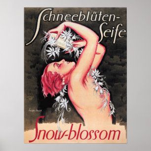 Poster Schneebluten Seife Snow Blossom Bath Soin allemand