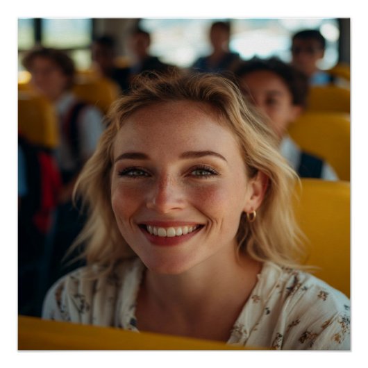 Poster School Bus Driver Photo Customize (Devant)