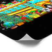 Poster School Bus Driver Santa Hat Merry Christmas Tree M (Coin)