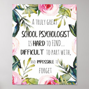 Poster School Psychologist Office decor Appreciation Gift