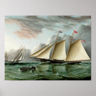 Poster Schooner Mohawk du phare de Sandy Hook