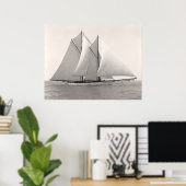 Poster Schooner Yacht Merlin (Bureau à domicile)