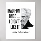 Poster Schopenhauer Quote Funny Philosopher Statement  (Devant)