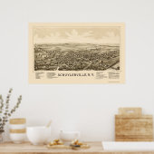 Poster Schuylerville, NY Carte panoramique - 1889 (Cuisine)