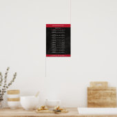 Poster Schwarz, Rot PreisListen (Cuisine)