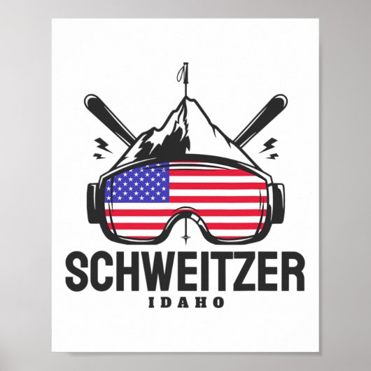 Poster Schweitzer Idaho Usa Ski Rétro (Devant)