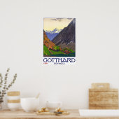 Poster " Schweiz : 1914 - Gotthard Linie SBB Reise Werbe (Cuisine)