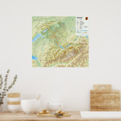 Poster " Schweiz : 2017/heute - Kanton Bern Landkarte (Cuisine)