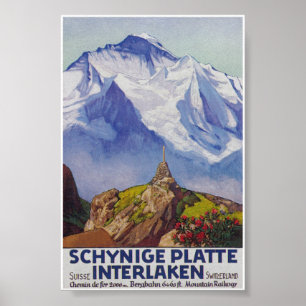 Poster Schynige Platte Switzerland, Vintage voyage