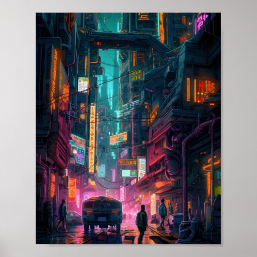 Poster Sci-Fi Cyberpunk Art Design (Devant)