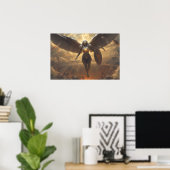Poster Sci Fi Fantastique : Valkyrie de l'Aube en Ruines (Bureau à domicile)