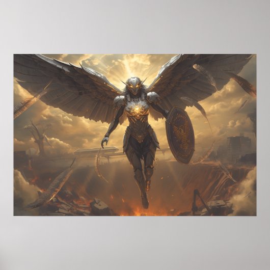 Poster Sci Fi Fantastique : Valkyrie de l'Aube en Ruines (Devant)