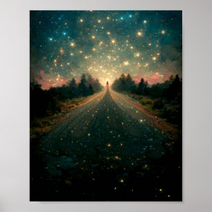 Poster Sci-Fi Imaginaire de la route Starry