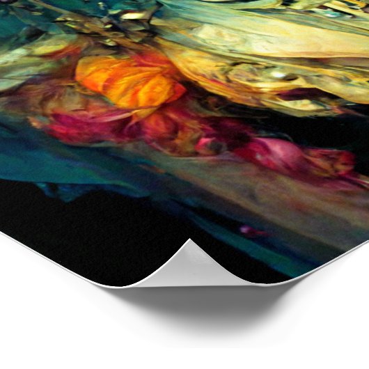 Poster Sci-Fi Imaginaire d'oursin arc-en-ciel (Coin)