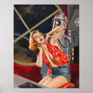 Poster Sci-Fi vintage - Illustration - Robot Captive