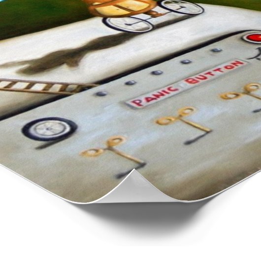 Poster science bizarre - usine de robots (Coin)