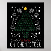 Poster Science Chimie de l'arbre de Noël Chimiste drôle (Devant)