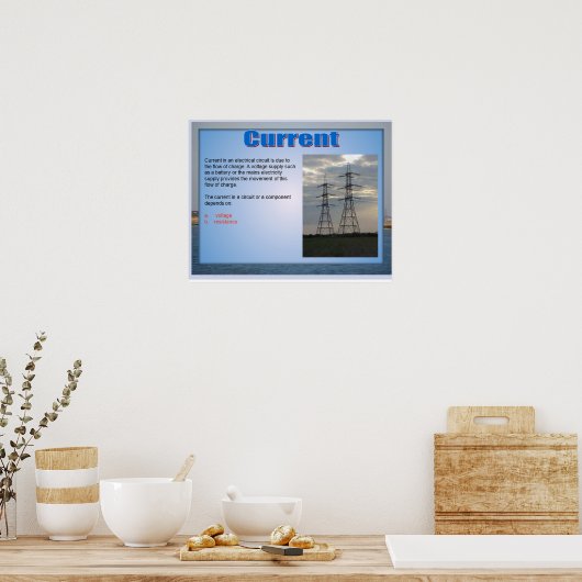Poster Science, Courant électrique (Cuisine)
