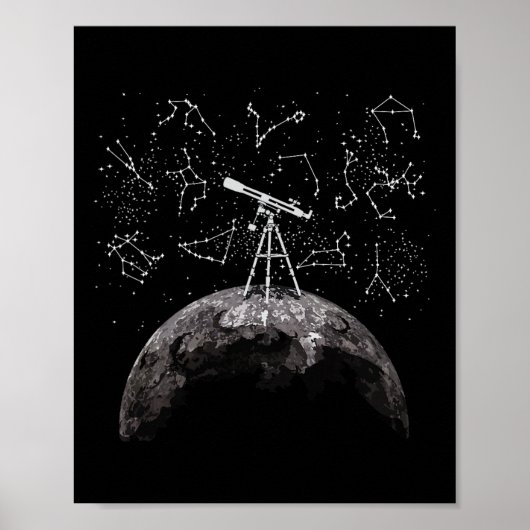 Poster Science de la Lune - Professeur d'astronomie, Astr (Devant)