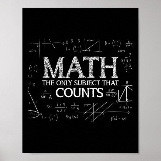 Poster Science Drôle Nerd Math Le Seul Sujet Qui Peut (Devant)