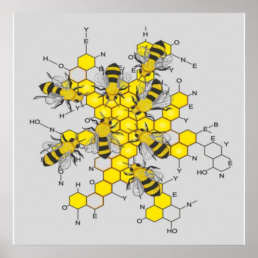 Poster Science du miel et des abeilles| cadeau pour amour (Devant)