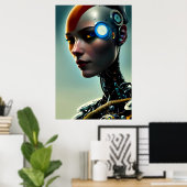 Poster Science-fiction futuriste Cyborg Lady Wall Art (Bureau à domicile)