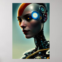 Science-fiction futuriste Cyborg Lady Wall Art