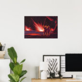 Poster Science-fiction vintage d'explosion d'aliens sur u (Bureau à domicile)